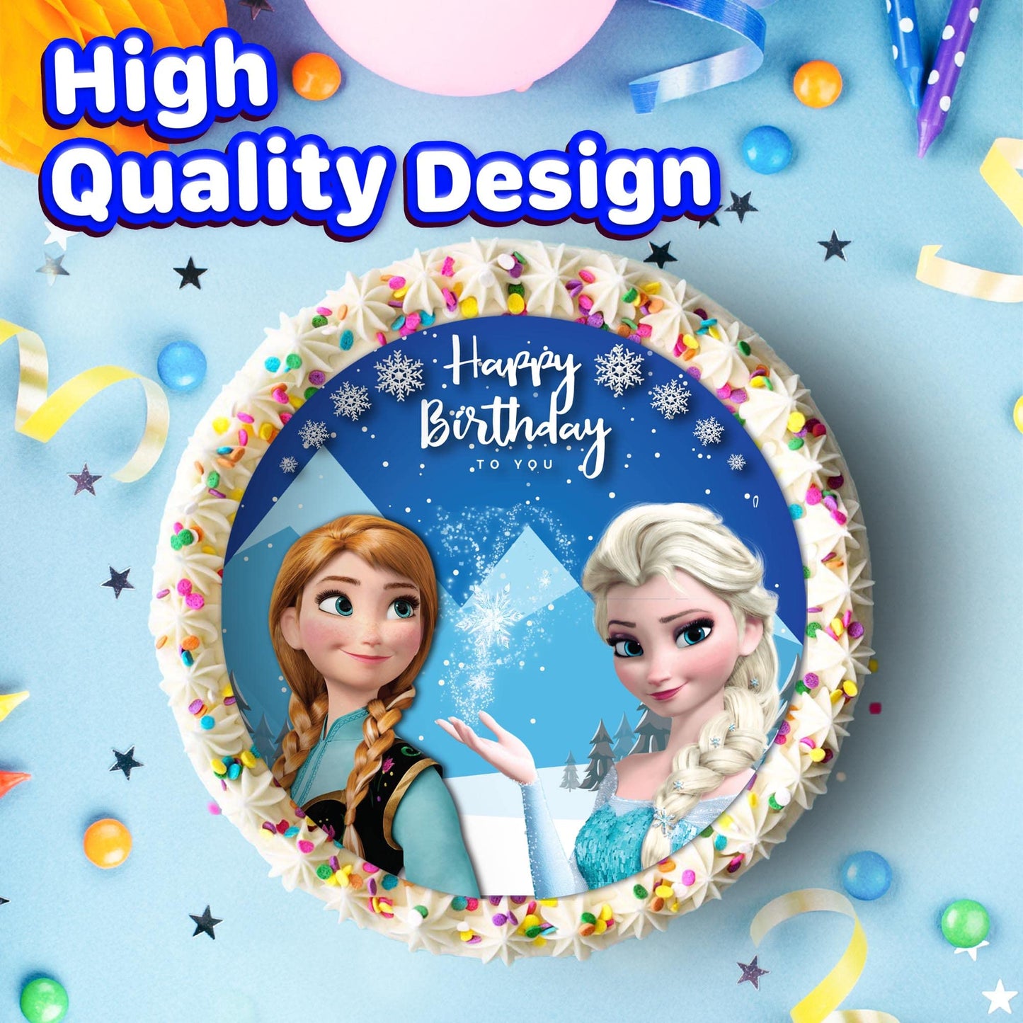 7.5 Inch Edible Cake Toppers Frozen