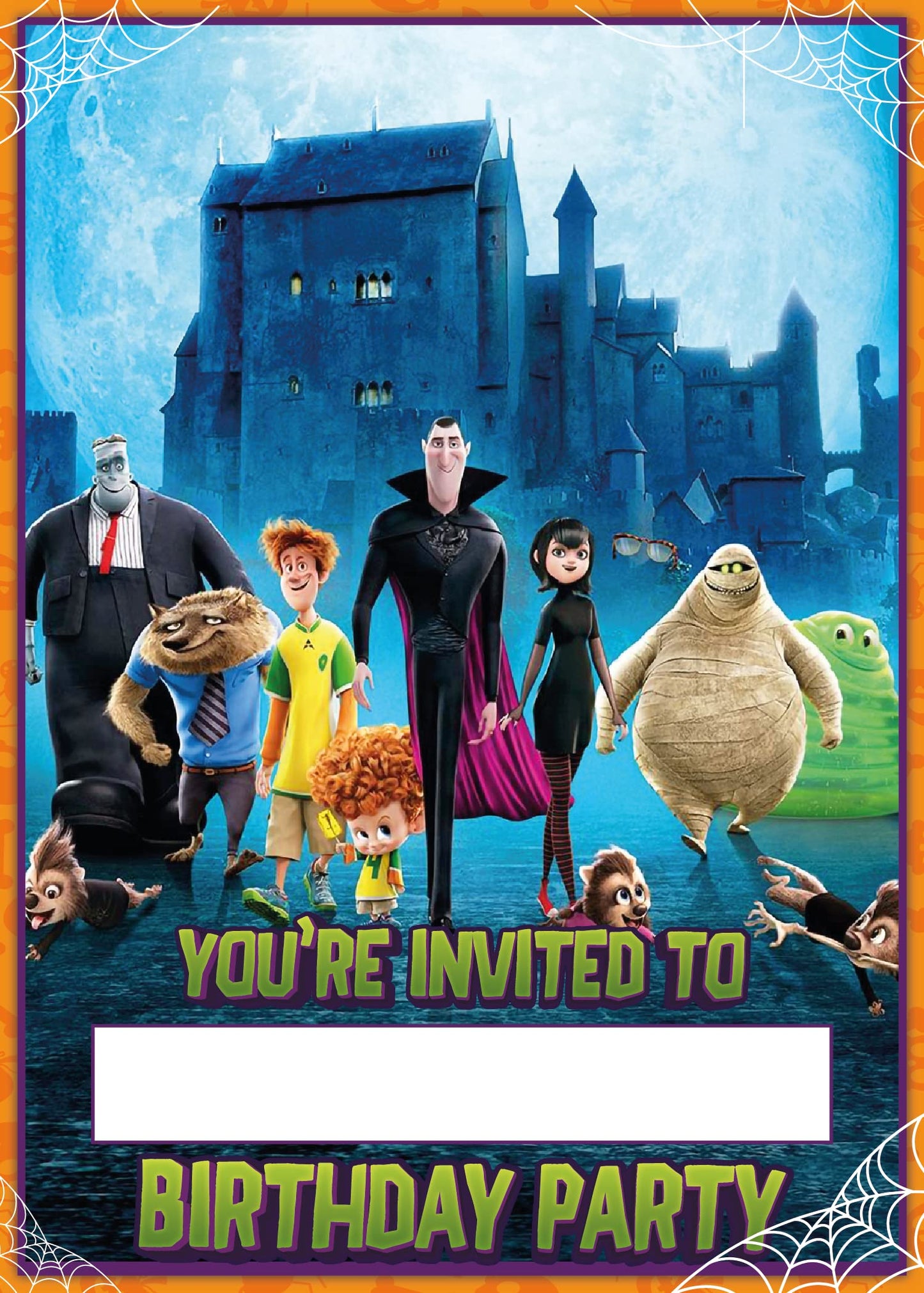 Set of 20 Hotel Transylvania Birthday Invitation Cards & Envelopes