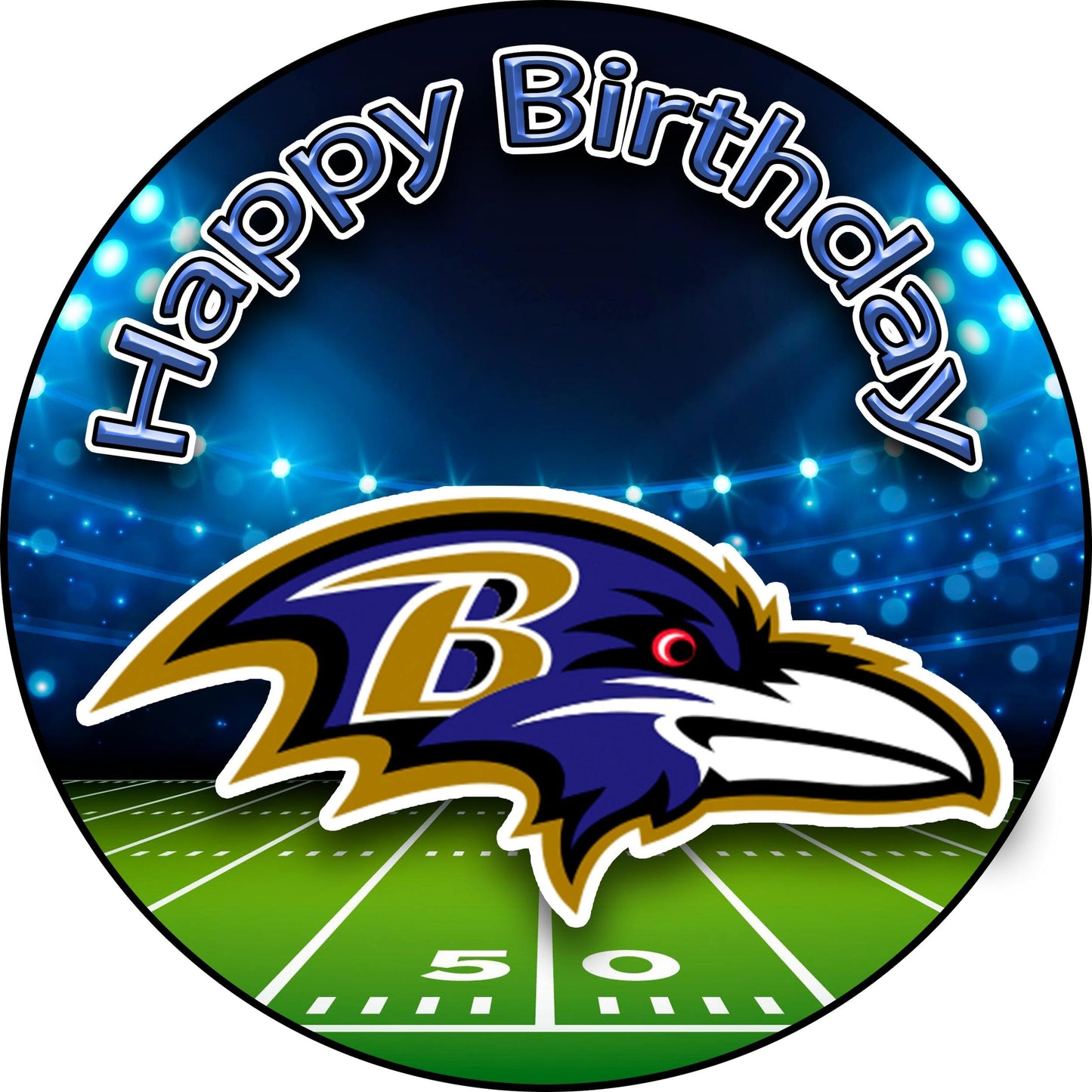 7.5 Inch Edible Cake Toppers Baltimore Ravens