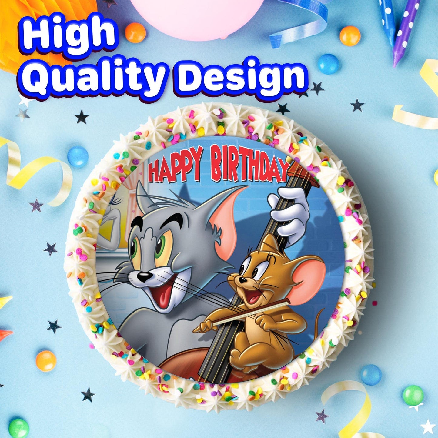 7.5 Inch Edible Cake Toppers Tom and Jerry