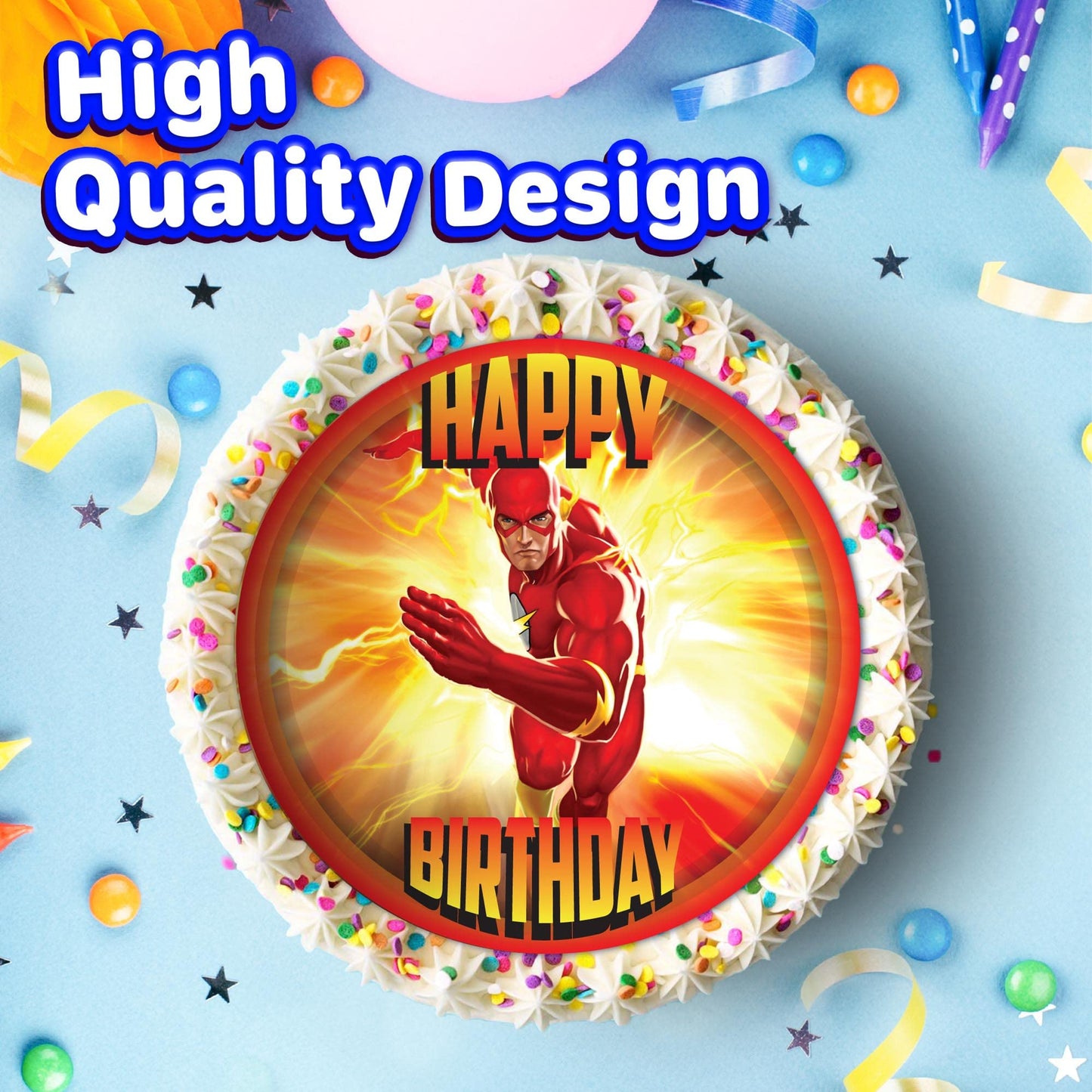 7.5 Inch Edible Cake Toppers The  Flash