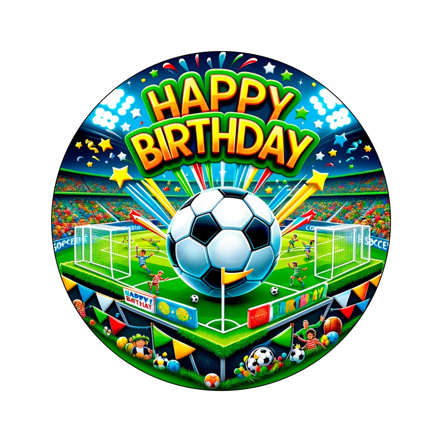 7.5 Inch Edible Cake Toppers Soccer