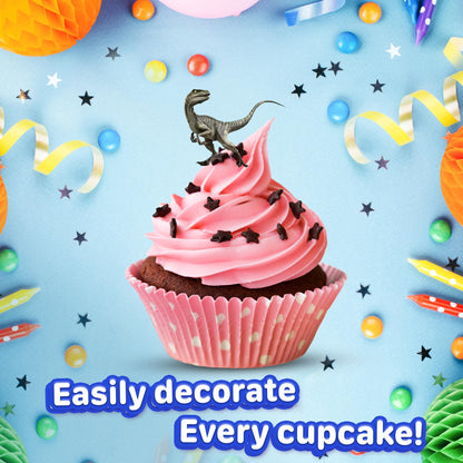 24x Cupcake Topper Picks – Prehistoric Dinosaur World Inspired Party Decorations