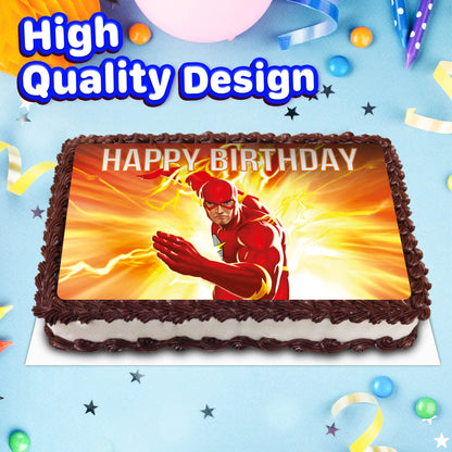 8.3 x 11.7 Inch Edible Square Cake Toppers The  Flash