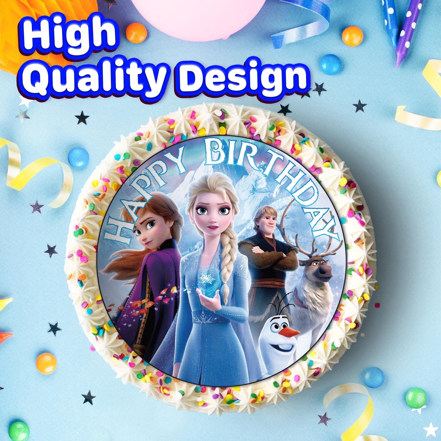 7.5 Inch Edible Cake Toppers Frozen