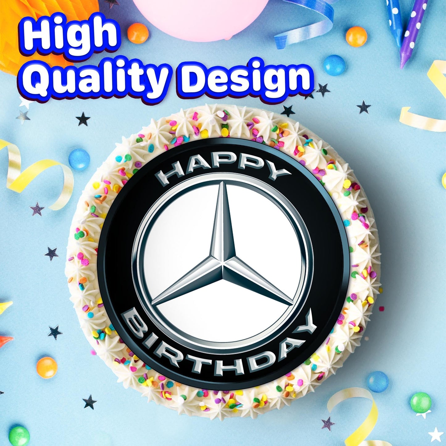 7.5 Inch Edible Cake Toppers Mercedes