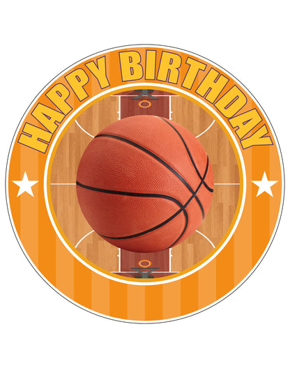 7.5 Inch Edible Cake Toppers Sport Basket Ball