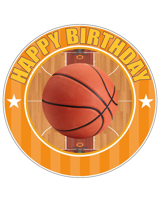 7.5 Inch Edible Cake Toppers Sport Basket Ball