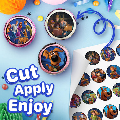 30x Wafer Paper Scooby Doo Edible Cupcake Topper