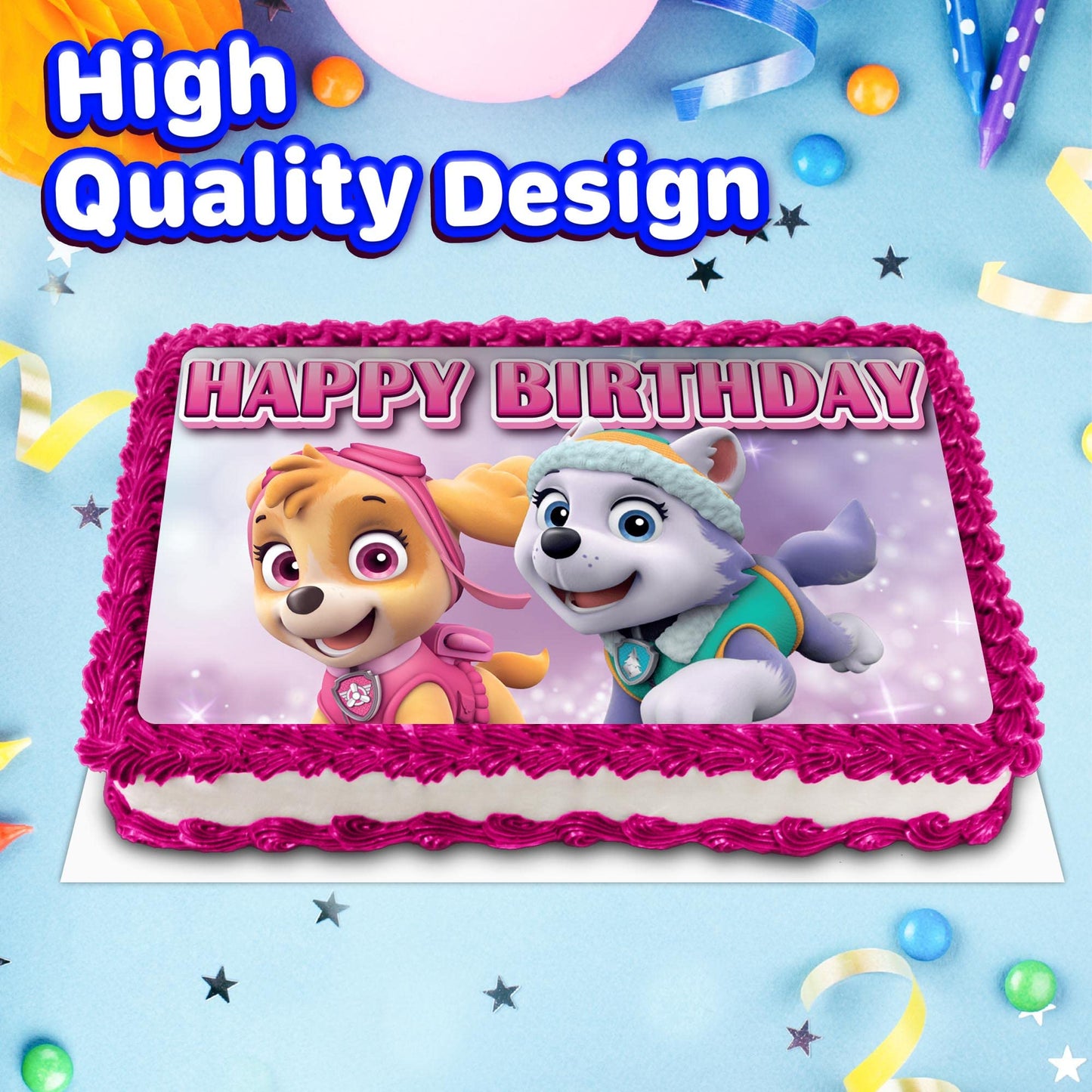 8.3 x 11.7 Inch Edible Square Cake Toppers Paw patrol