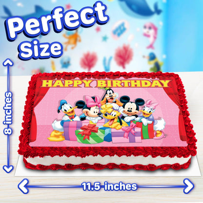 8.3 x 11.7 Inch Edible Square Cake Toppers Mickey Mouse