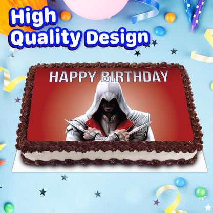 8.3 x 11.7 Inch Edible Square Cake Toppers Assassin Creed