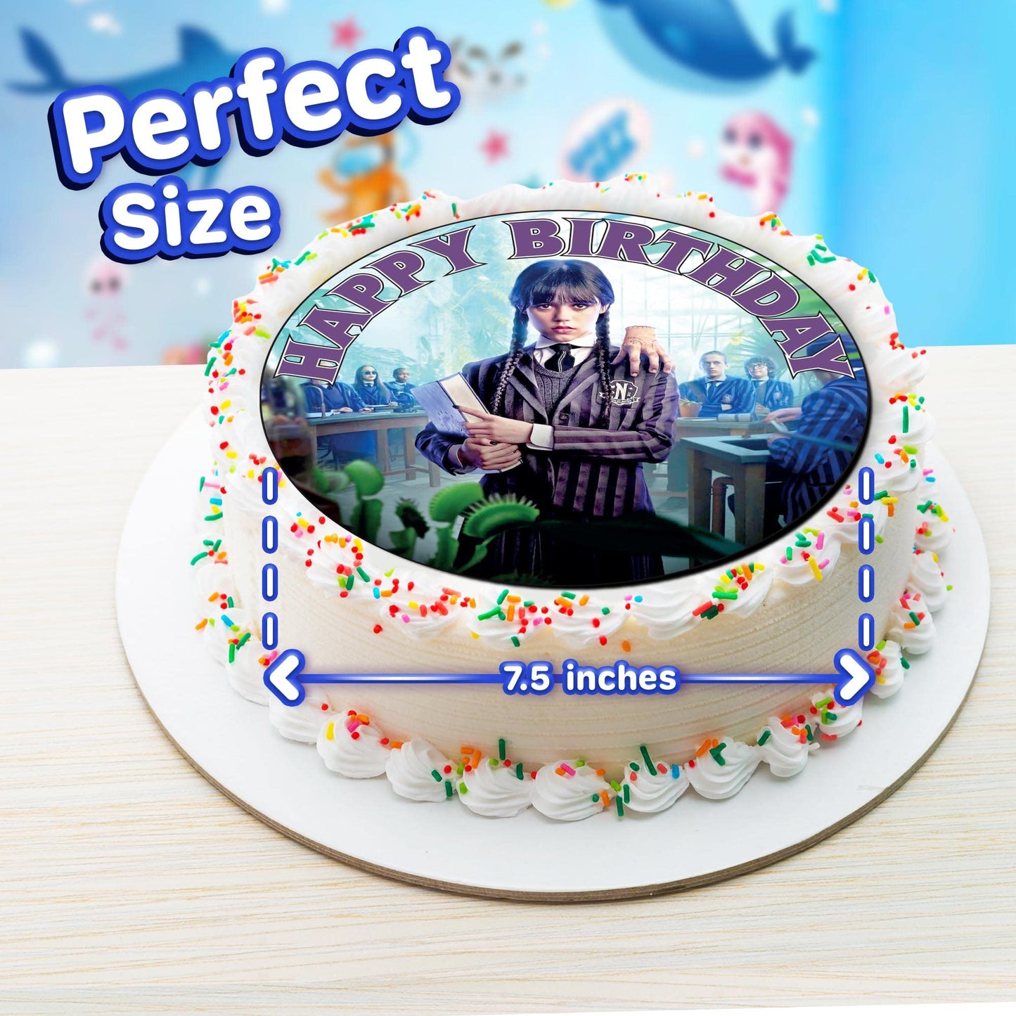 7.5 Inch Edible Cake Toppers Wednesday