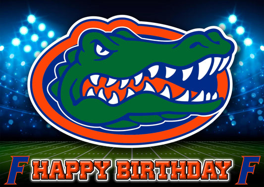 8.3 x 11.7 Inch Edible Square Cake Toppers Florida Gators