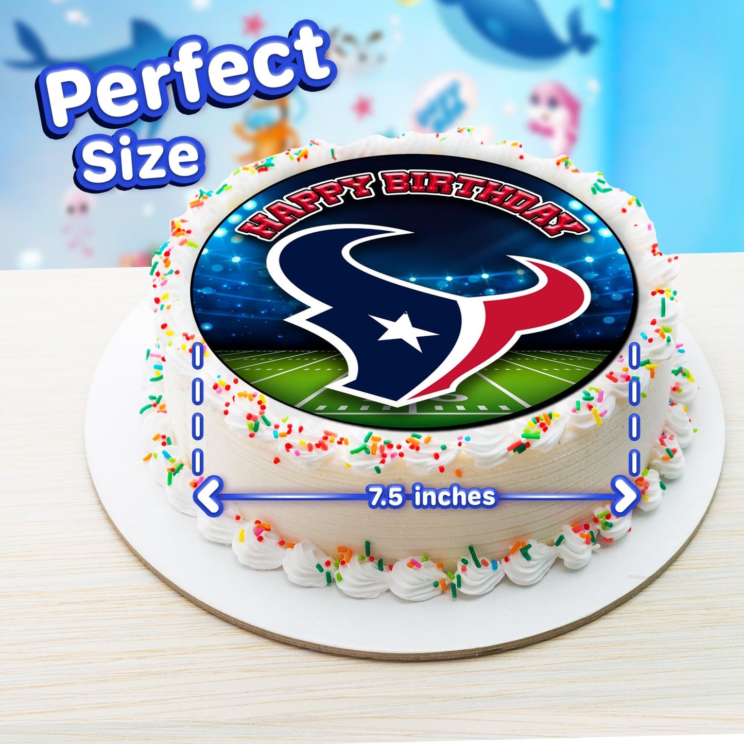 7.5 Inch Edible Cake Toppers Houston Texans