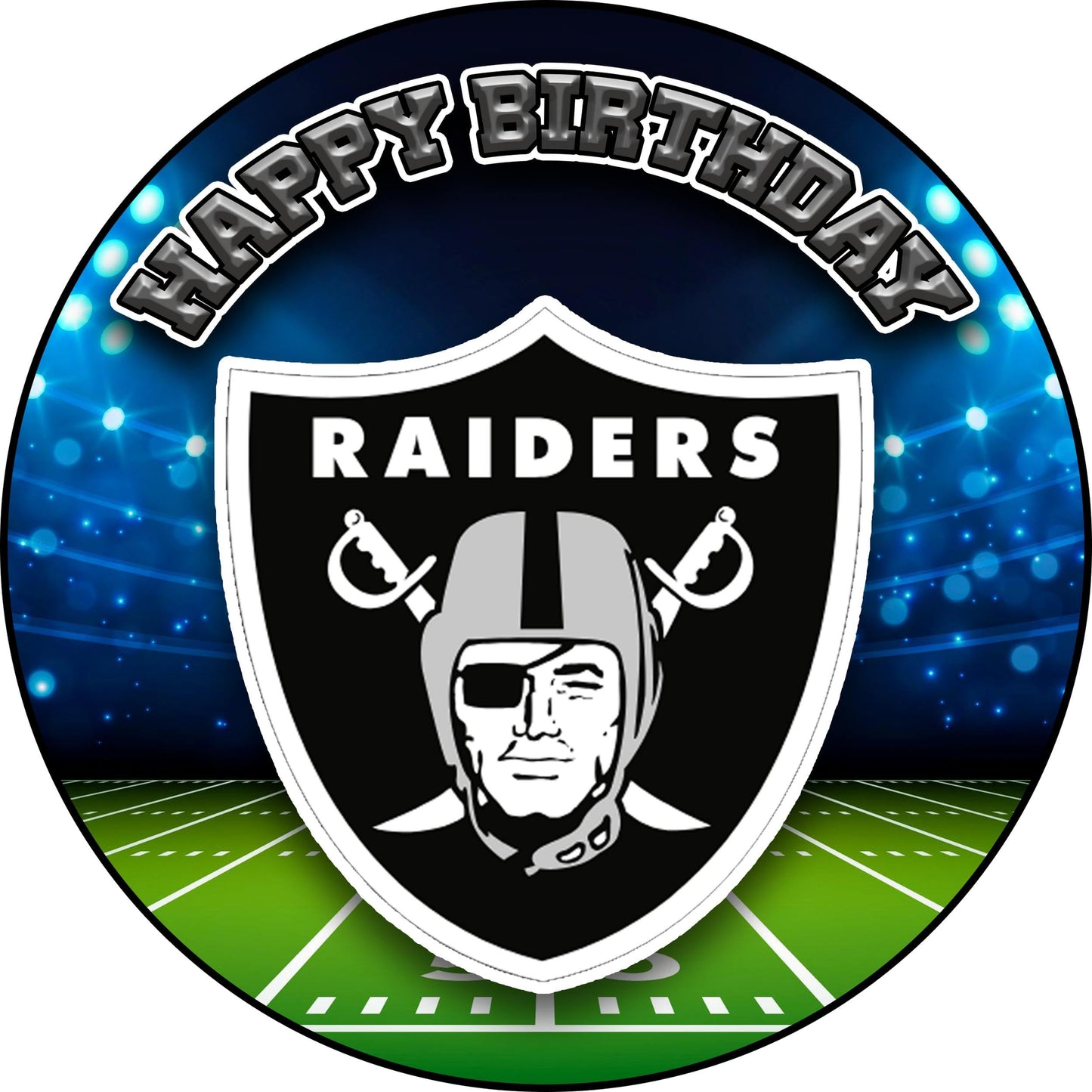 7.5 Inch Edible Cake Toppers Las Vegas Raiders