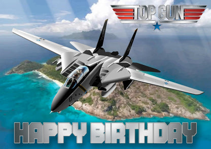 8.3 x 11.7 Inch Edible Square Cake Toppers Top Gun