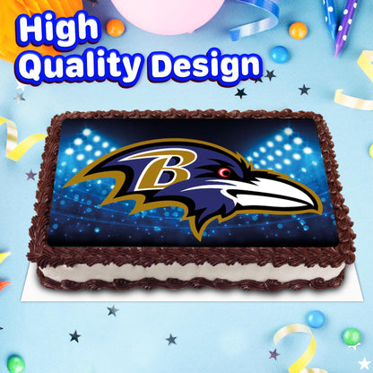 8.3 x 11.7 Inch Edible Square Cake Toppers Baltimore Ravens