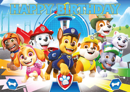 8.3 x 11.7 Inch Edible Square Cake Toppers PAW PATROL