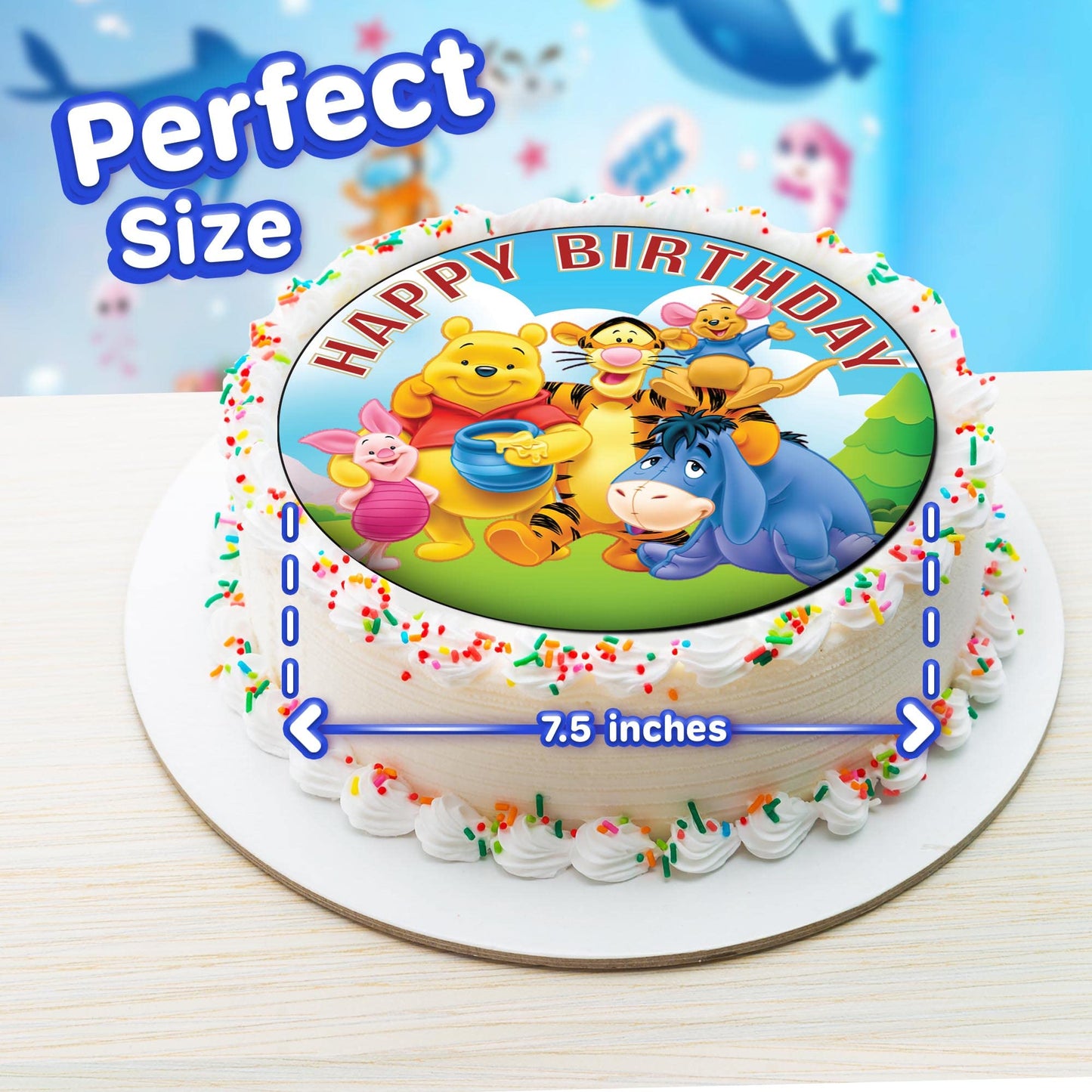 7.5 Inch Edible Cake Toppers Winne The Pooh