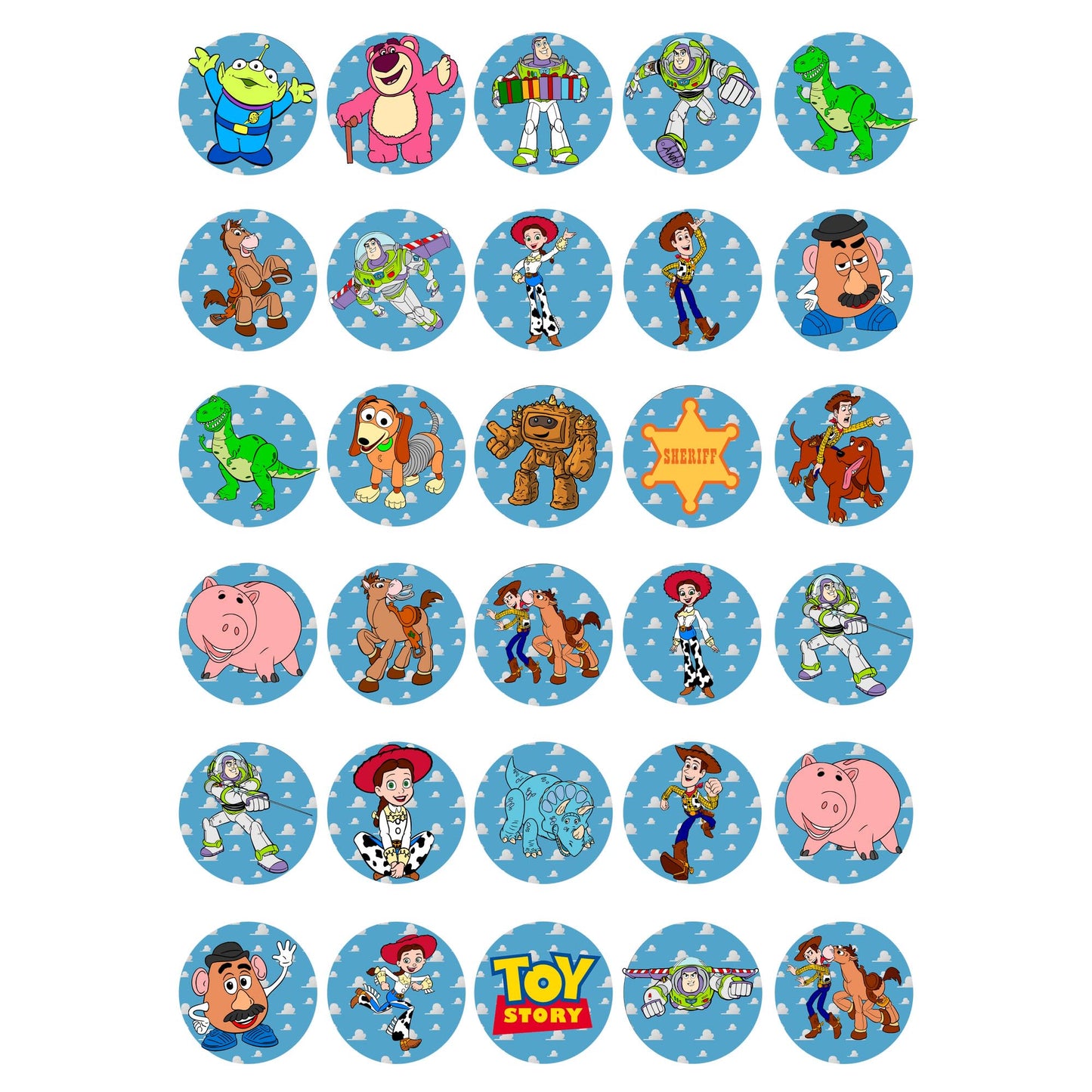 30x sugar Paper Toy Story Edible Cupcake Topper