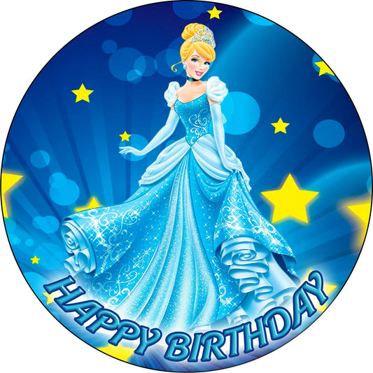 7.5 Inch Edible Cake Toppers Cinderella