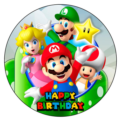 8.3 x 11.7 Inch Edible Square Cake Toppers Super Mario