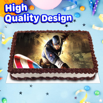 8.3 x 11.7 Inch Edible Square Cake Toppers Capitan america