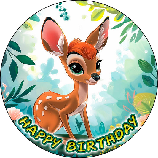 7.5x Inch Edible Cake Toppers – Bambi Themed Birthday Party Collection of Edible Cake Decorations