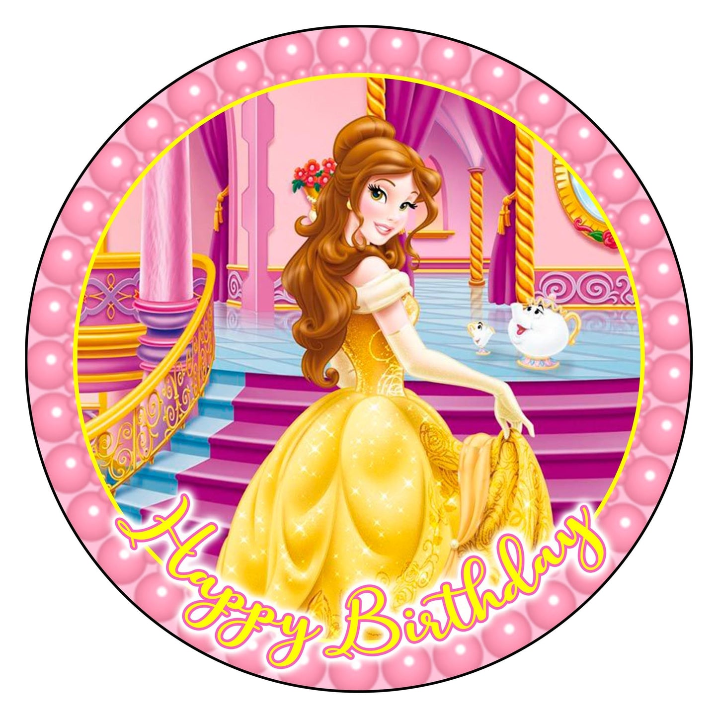 7.5 Inch Edible Cake Toppers Princess Belle