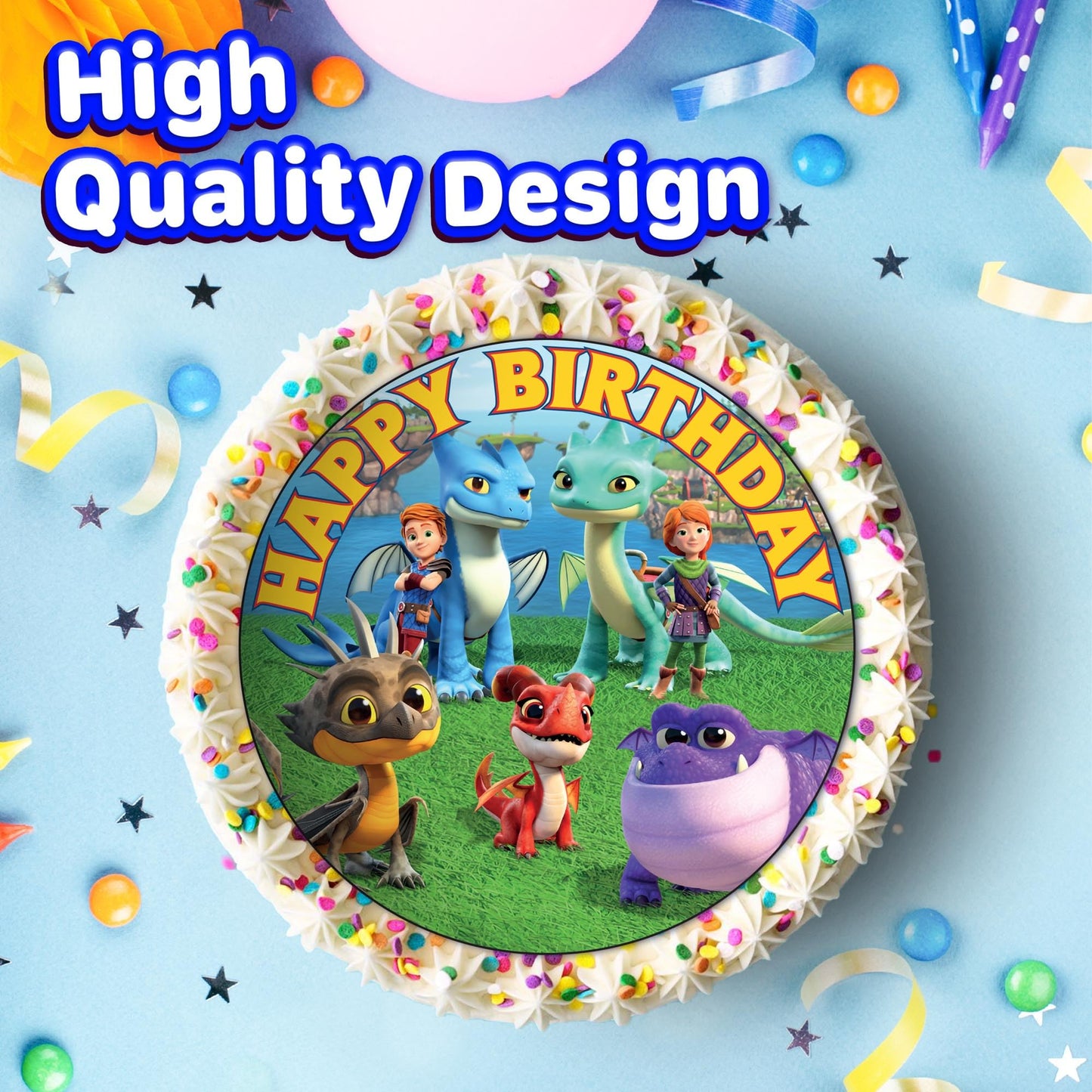 7.5 Inch Edible Cake Toppers Dragons Rescue Riders