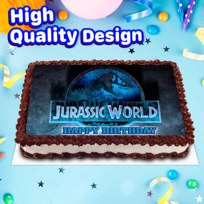 8.3 x 11.7 Inch Edible Square Cake Toppers jurassic world