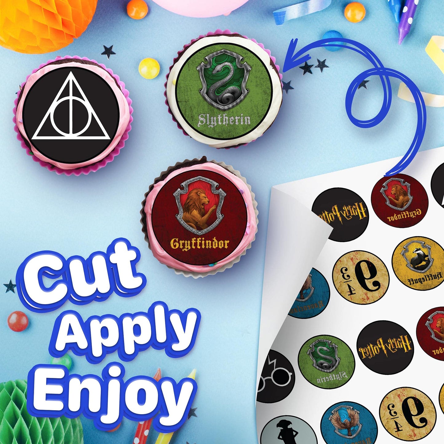 30x Wafer Paper Harry Potter Edible Cupcake Topper