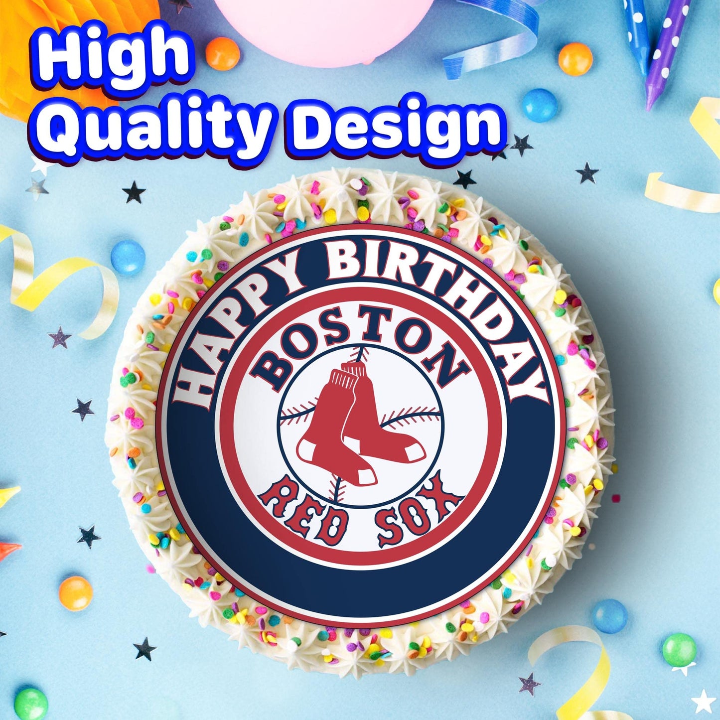 7.5 Inch Edible Cake Toppers Boston Red Sox