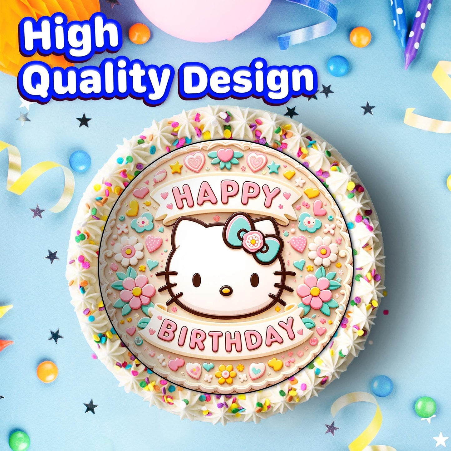 7.5 Inch Edible Cake Toppers Hello Kiity