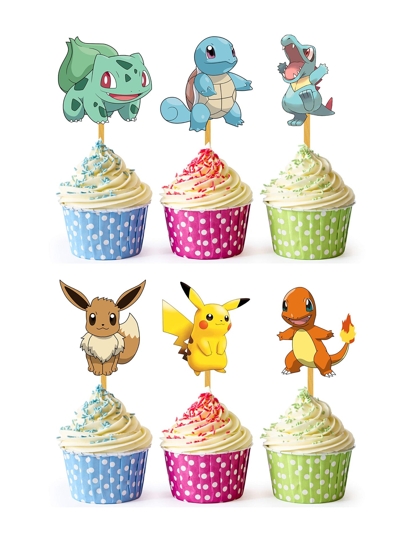 24x Cupcake Toppers – Strong Picks Happy Birthday Décor, Cupcake Decorations for Kids Birthdays