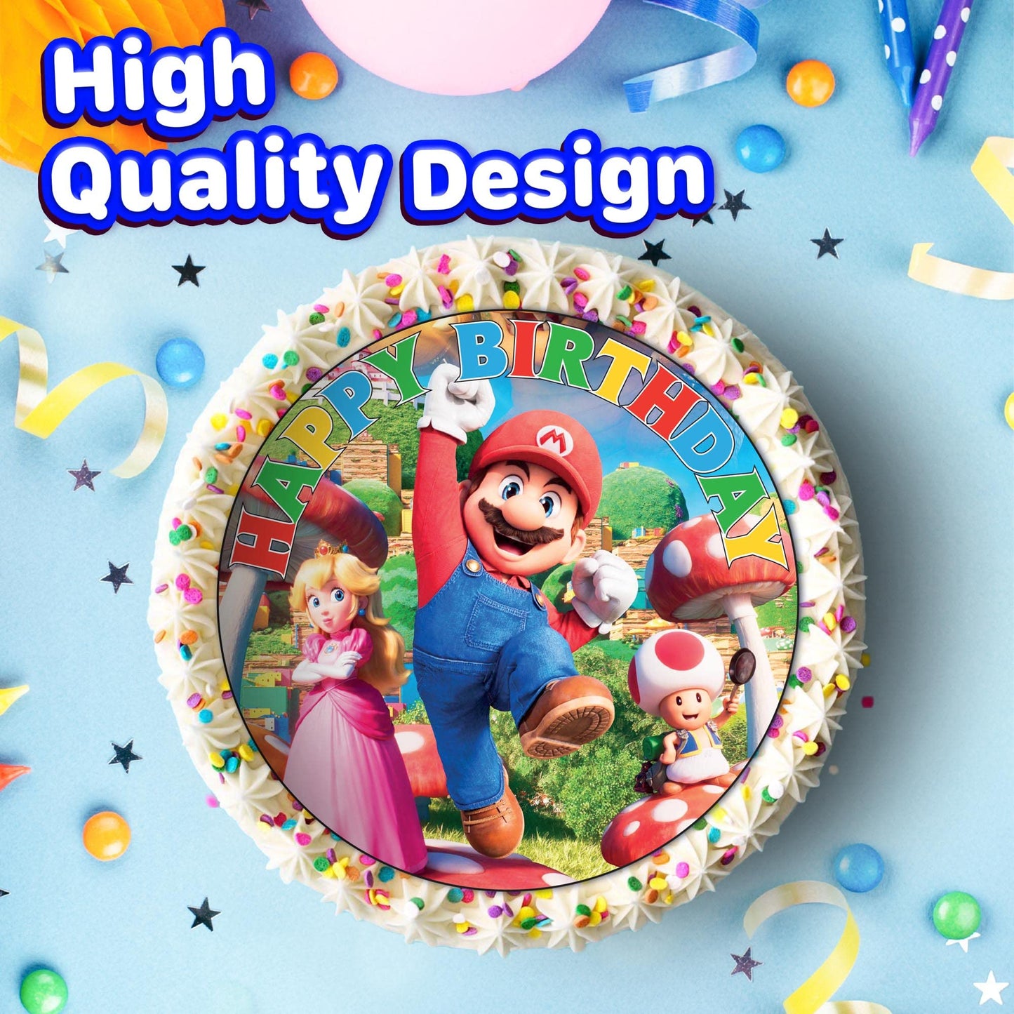 7.5 Inch Edible Cake Toppers Super Mario