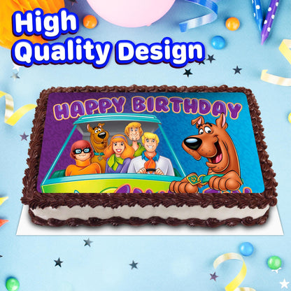 8.3 x 11.7 Inch Edible Square Cake Toppers Scooby Doo