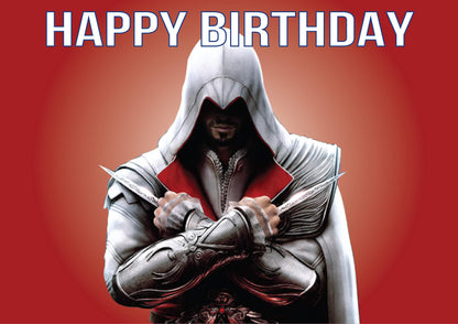 8.3 x 11.7 Inch Edible Square Cake Toppers Assassin Creed