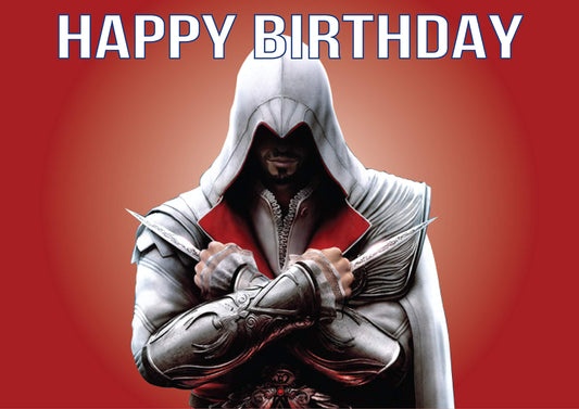 8.3 x 11.7 Inch Edible Square Cake Toppers Assassin Creed