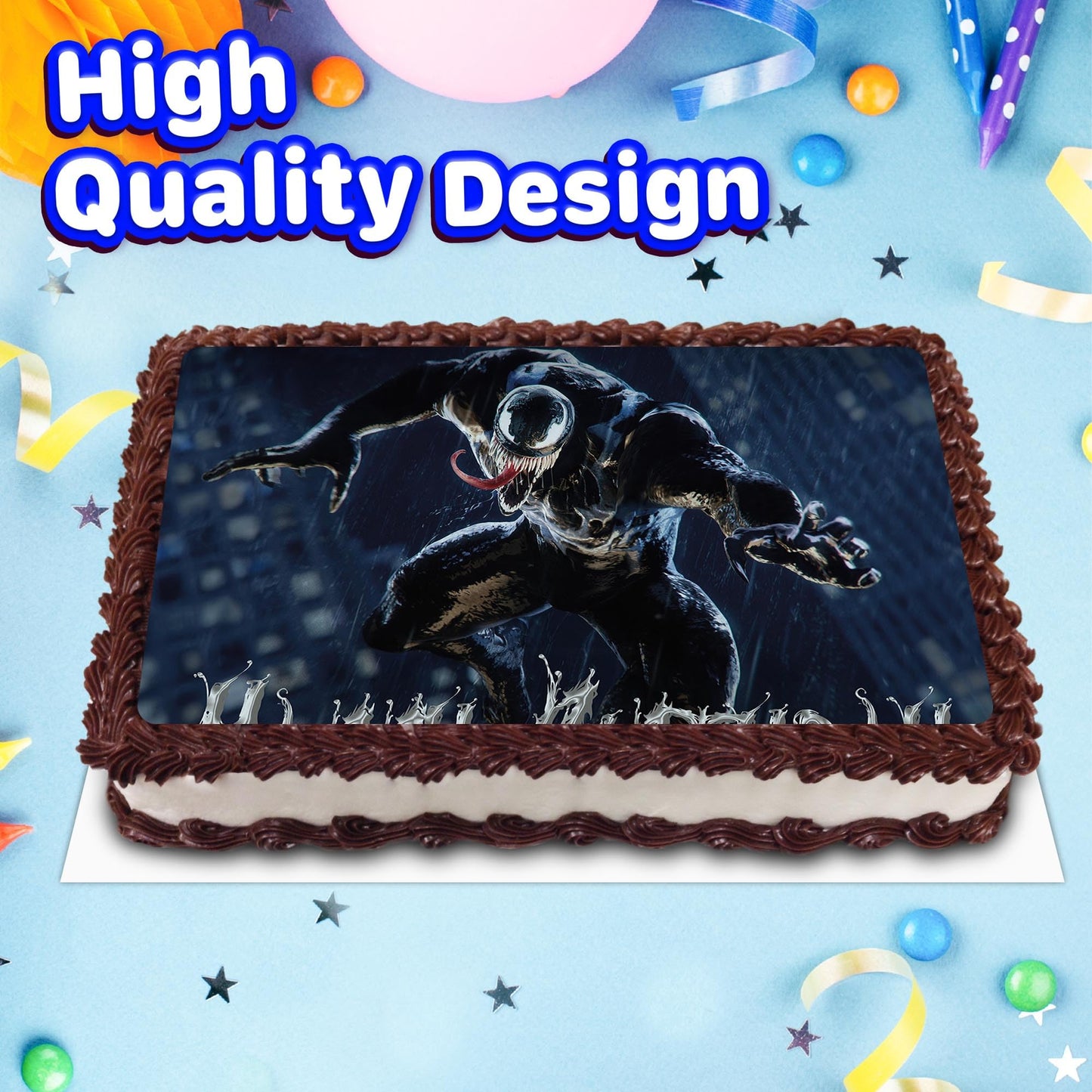 8.3 x 11.7 Inch Edible Square Cake Toppers Venom