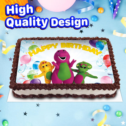 8.3 x 11.7 Inch Edible Square Cake Toppers Barney