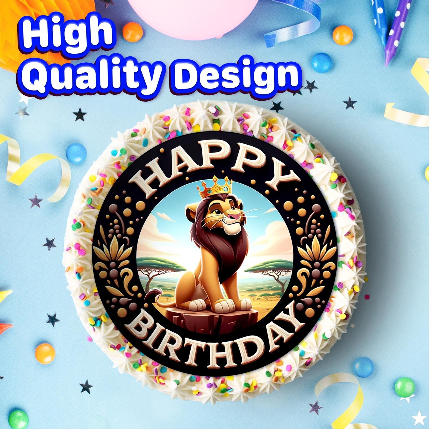 7.5 Inch Edible Cake Toppers Lion King AI