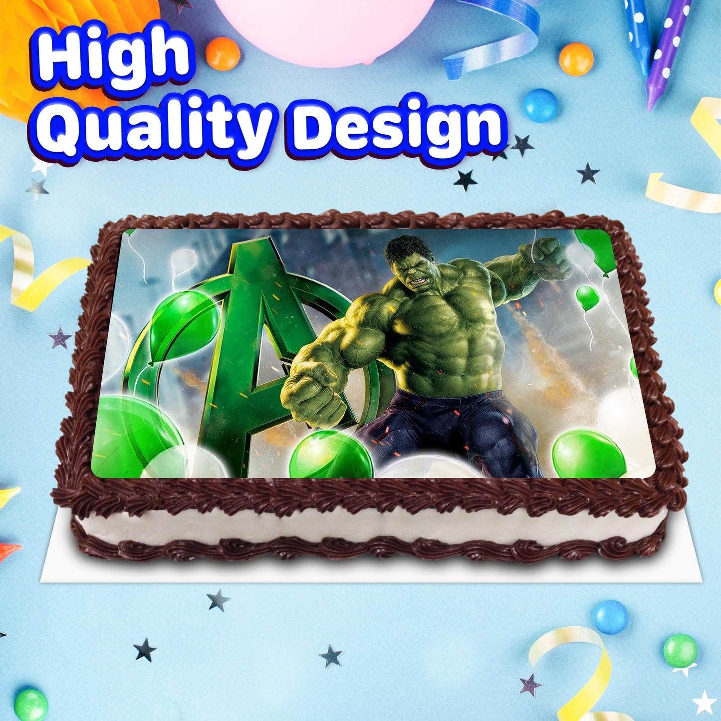 8.3 x 11.7 Inch Edible Square Cake Toppers Hulk