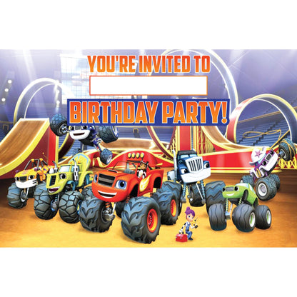 Set of 20 Blaze The Monster Birthday Invitation Cards & Envelopes