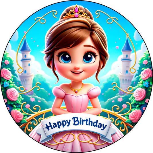 7.5 Inch Edible Cake Toppers Princess