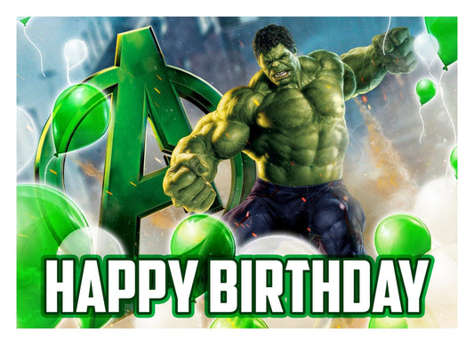 8.3 x 11.7 Inch Edible Square Cake Toppers Hulk