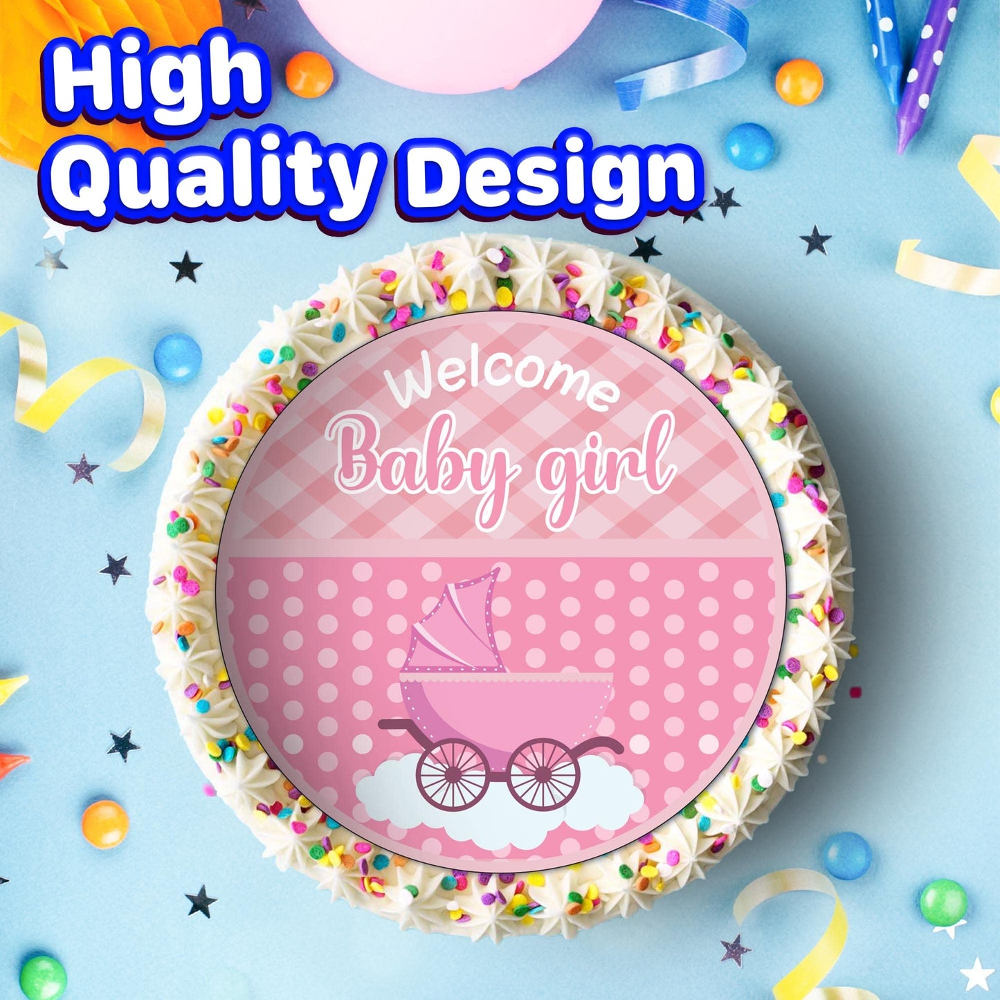 7.5 Inch Edible Cake Toppers Baby Shower