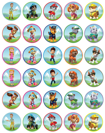 30x Wafer Paper Paw patrol Edible Cupcake Topper