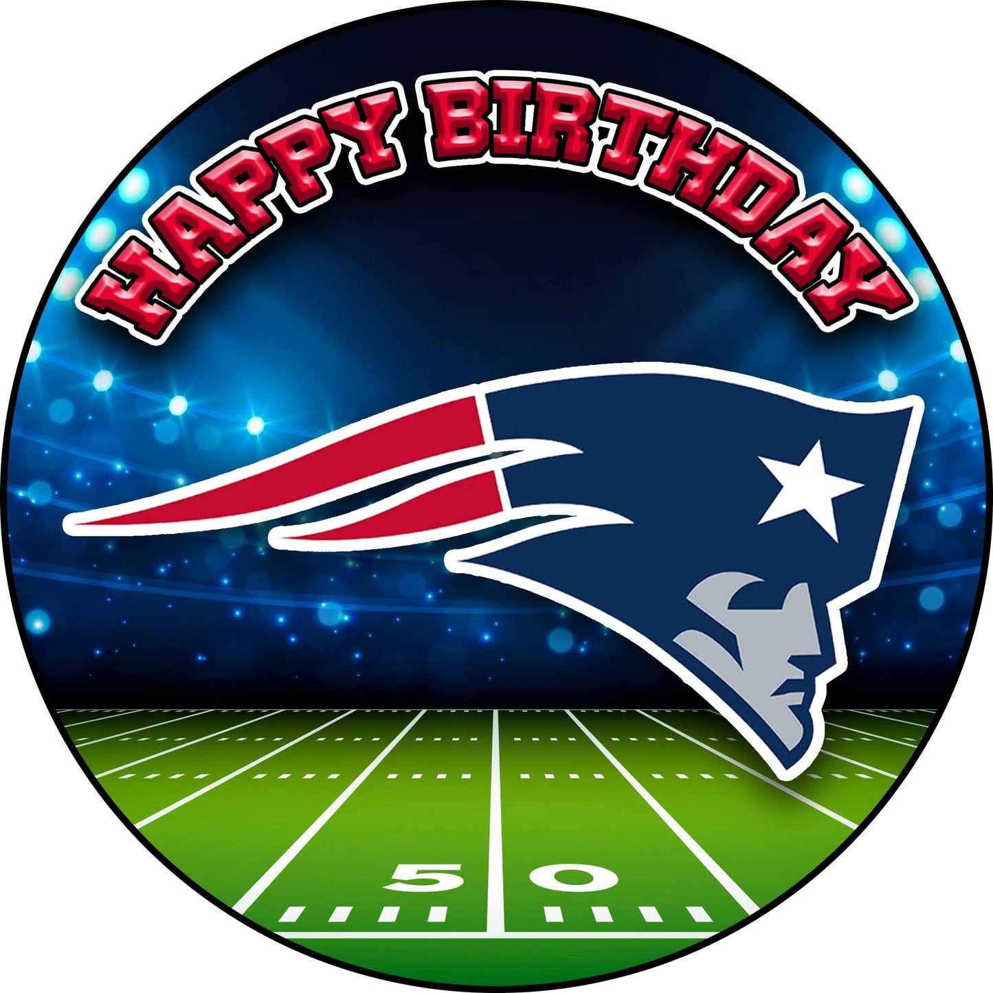 7.5 Inch Edible Cake Toppers England Patriots